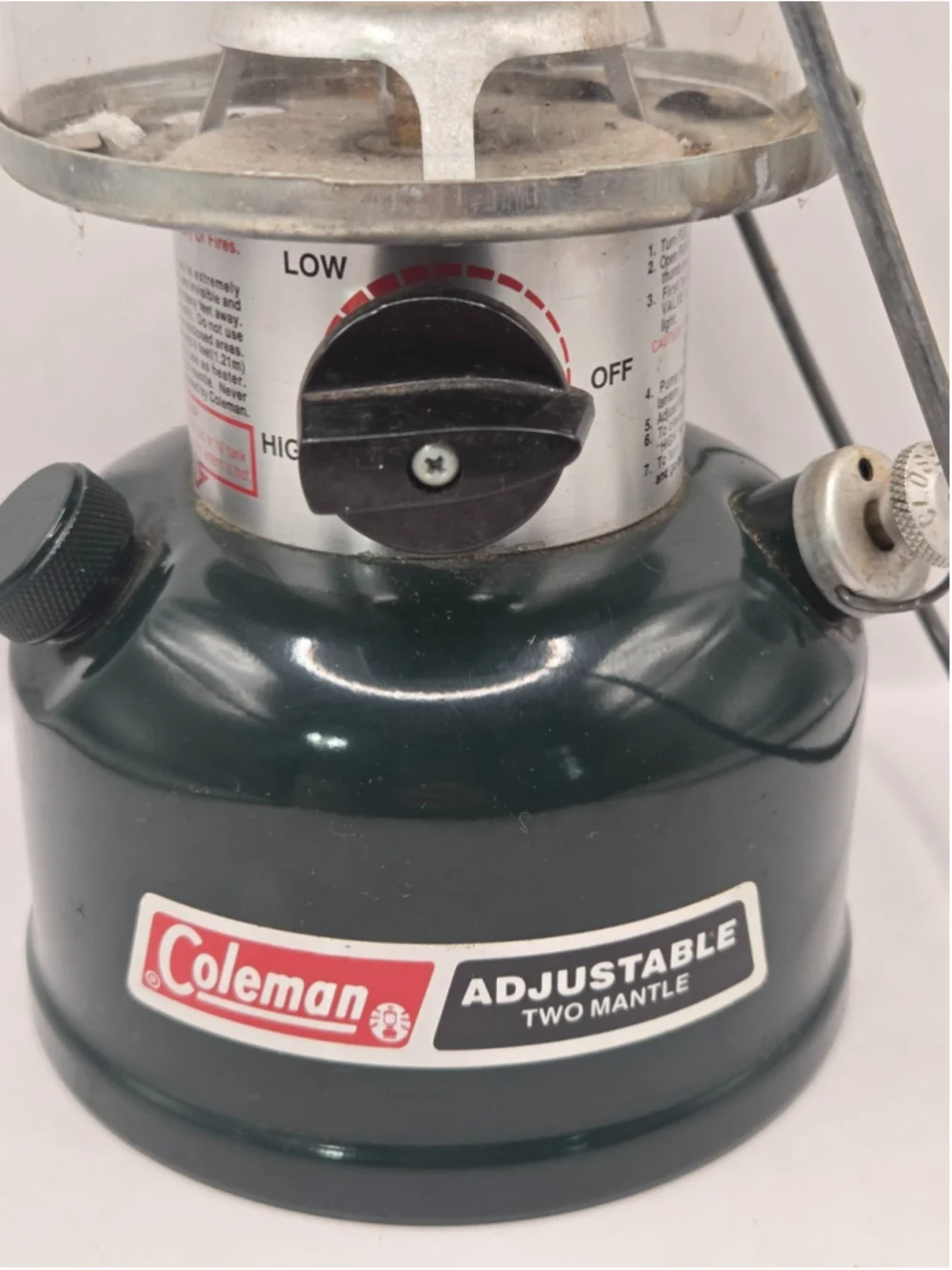 Vintage Coleman Two Mantle Gas Lantern Green Camping Light Box 288A700
